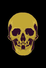 Head skull artwork vector illustration