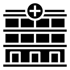 HOSPITAL BUILDING glyph icon,linear,outline,graphic,illustration