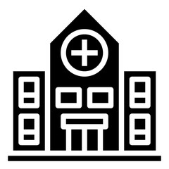 Obraz premium HOSPITAL BUILDING glyph icon,linear,outline,graphic,illustration