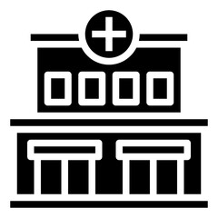 HOSPITAL BUILDING glyph icon,linear,outline,graphic,illustration