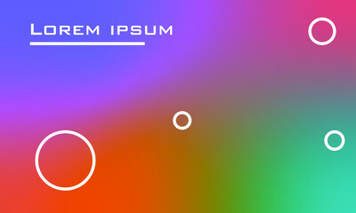 Colorful background gradient with white circle background template suitable for placed content