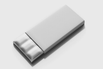 chocolate candy sweet bar paper food product packaging wrap with foil realistic mockup perspective top view