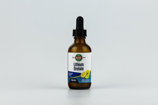 Lithium Orotate drops. dietary supplement editorial photo