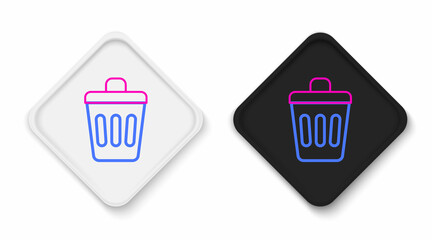 Line Trash can icon isolated on white background. Garbage bin sign. Recycle basket icon. Office trash icon. Colorful outline concept. Vector