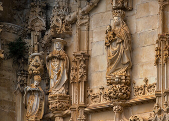 Sculpture of the Virgin and Child above the Entrance of the Round Templar Church of the Convent of Christ, Tomar, Portugal