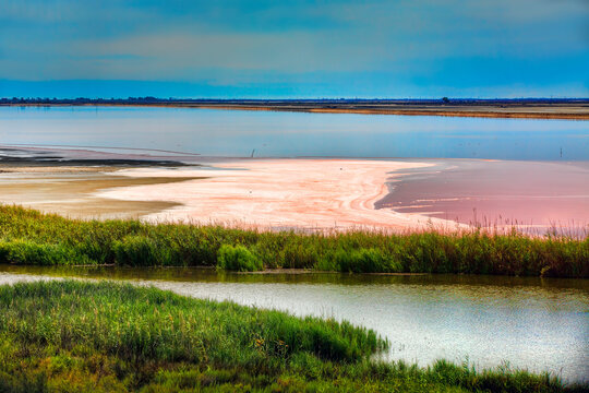 Water Outside the Walls of the Fortified City of Aigues-Mortes, Occitanie, France