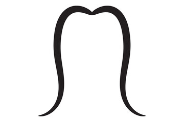 Moustache vector icon. Black retro style mustache. Shave barber vintage man face