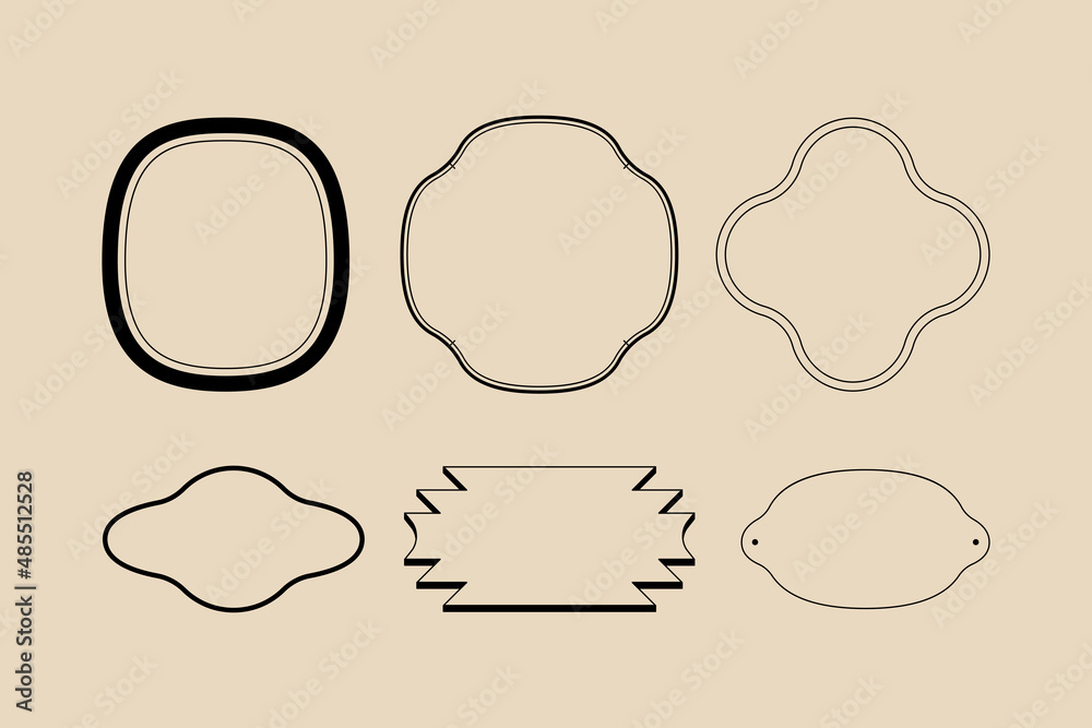 Poster Vector logo design template  - abstract vintage badge and emblem with copy space for text, simple minimalistic background