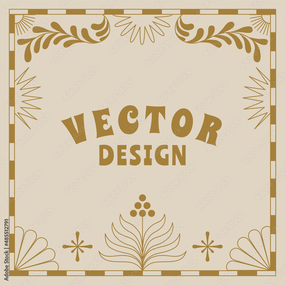 Poster vector illustration in simple linear style - logo design template and graphic element for posters, p