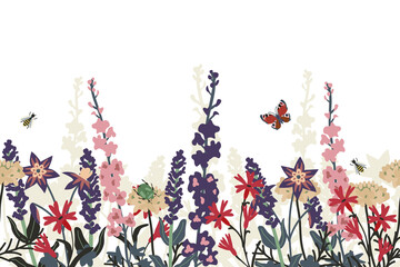 Pollinator vector garden - obrazy, fototapety, plakaty