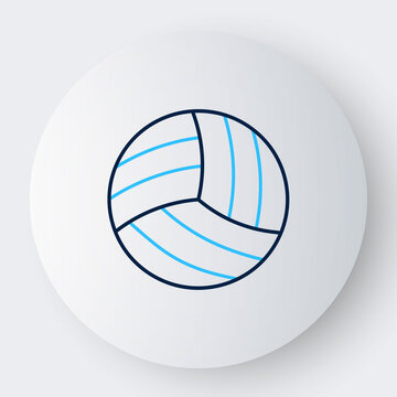 Line Volleyball ball icon isolated on white background. Sport equipment. Colorful outline concept. Vector