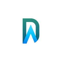 letter D and A, DA, AD logo, monogram line art design template