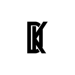 letter D and K, DK, KD logo, monogram line art design template