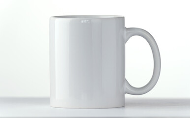 white mug mockup isolated on white background.