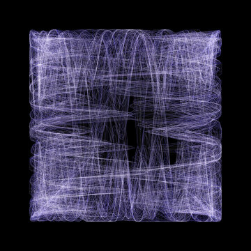 Three dimensionalwireframerender of sound waves creating square shape