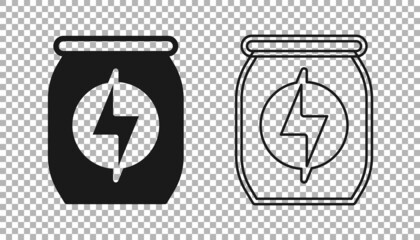 Black Energy drink icon isolated on transparent background. Vector