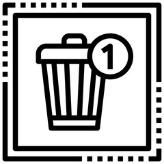 GARBAGE line icon,linear,outline,graphic,illustration