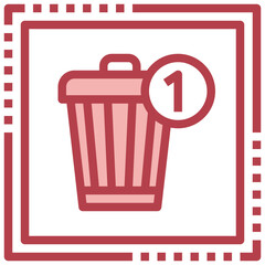 GARBAGE red line icon,linear,outline,graphic,illustration