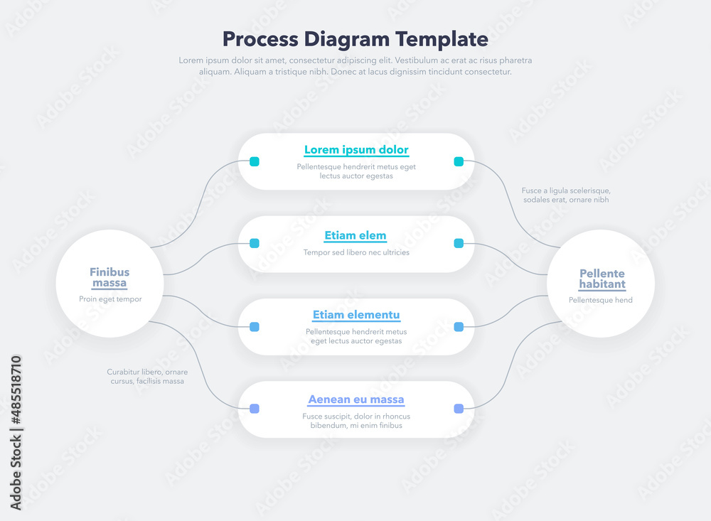 Poster Simple business diagram template with four stages. Easy to use for your website or presentation.