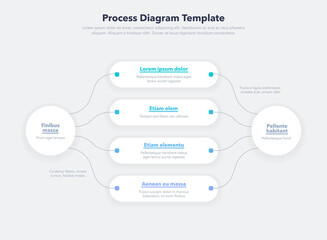 Simple business diagram template with four stages. Easy to use for your website or presentation. - obrazy, fototapety, plakaty