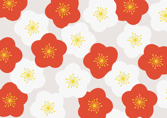 レトロ　梅　背景