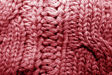 Warm knitting texture in red tone.