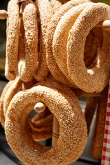 bread with seeds, simit, gevrek, bagel