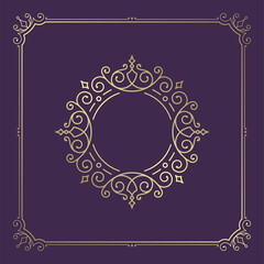 Vintage flourishes ornament swirls lines frame template vector illustration victorian ornate border for greeting cards
