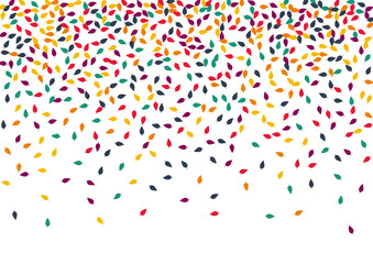 Green Foliage Vector White Background. Orange Leaf Forest Template. Element Confetti Texture. Red Foliage Card.