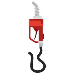Red fuel nozzle pump vector cartoon illustration isolated on a white background.