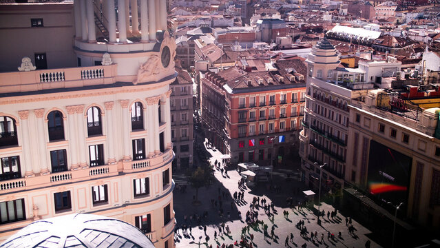 Callao Square in Madrid seen from above