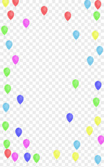 Green Helium Background Transparent Vector. Balloon Decoration Illustration. Bright Falling. Pink Baloon. Air Fest Set.