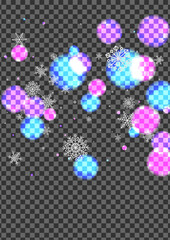 Gray Bokeh Background Transparent Vector. Circle New Frame. Pink Weather. Silver Flakes Dust. Luxury Card.