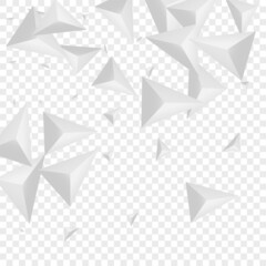 Greyscale Element Background Transparent Vector. Shard Geometric Template. Hoar Isolated Backdrop. Fractal Creative. Grizzly Polygon Banner.