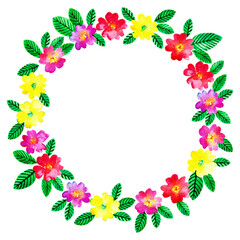 Hand drawn watercolor floral wreath