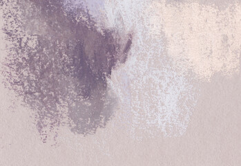 Minimalist abstract painting. Beautiful versatile artistic image for creative design projects: posters, banners, cards, books, magazines, prints, wallpapers. Pastel on paper. Violet and beige colors.