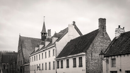 Old traditional style buildings in Damme, a municipality located in the Belgian province of West Flanders, Belgium