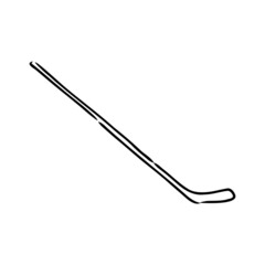 Hockey stick isolated on white. Sketch vector illustration
