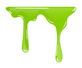 slime drops. Mud dripping green slime set vector illustration
