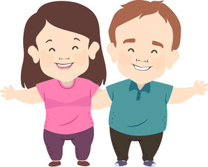 Couple Man Woman Dwarfism Happy Illustration