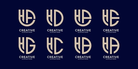 Set of abstract monogram logo design