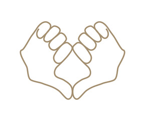 指で作るハートの形　ハンドサイン