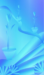 Fototapeta na wymiar Blue background with flowers