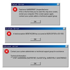 Operating system error dialog boxes with text message - obrazy, fototapety, plakaty