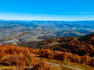 aerial view of ukraine carpathian mountains