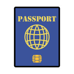 Icon Of Passport With Chip