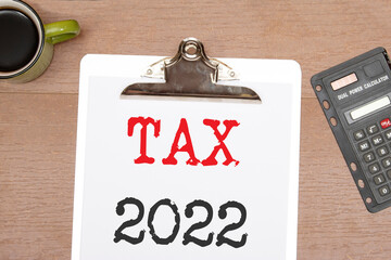 text tax 2022 concept