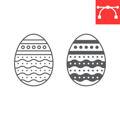 Easter egg line and glyph icon, celebration and holiday, easter egg vector icon, vector graphics, editable stroke outline sign, eps 10.