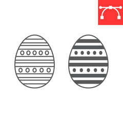 Easter egg line and glyph icon, celebration and holiday, easter egg vector icon, vector graphics, editable stroke outline sign, eps 10.
