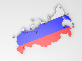 Fototapeta premium Map of Russia with Russian flag